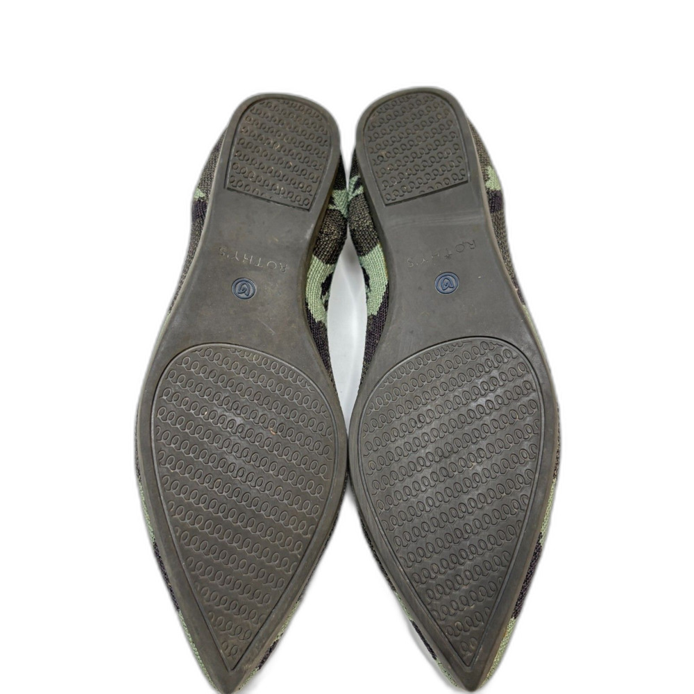 ROTHY'S The Point Olive Camo Flats Washable Inserts Durable Comfy Womens Size 8 - Picture 6 of 8